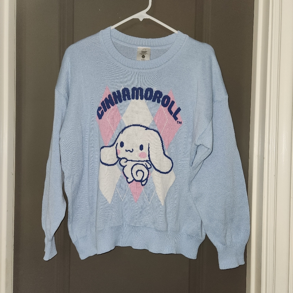 Cinnamoroll Sanrio Pastel Blue Pink Long Sleeve Knit Sweater Kawaii